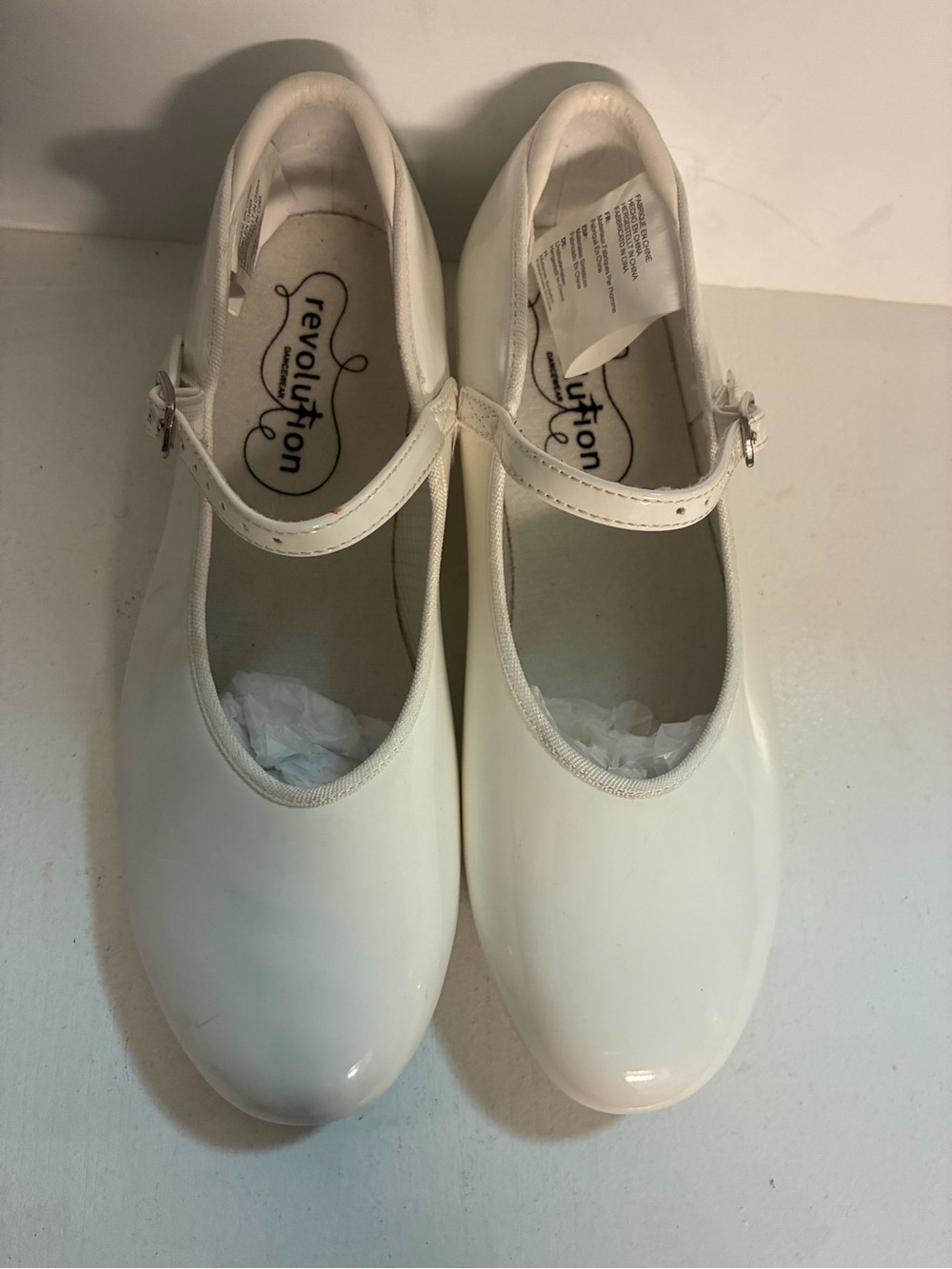 Revolution White Patent Mary Jane Tap for Kids size 8
